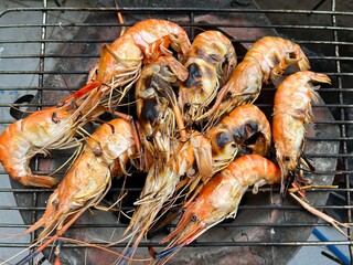 grilled shrimp on a grill