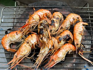 grilled shrimp on a grill