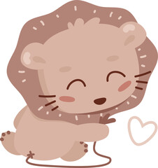 Baby zodiac sign Leo. Cute vector astrology character