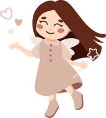 Baby zodiac sign Virgo. Cute fairy. Vector astrology character