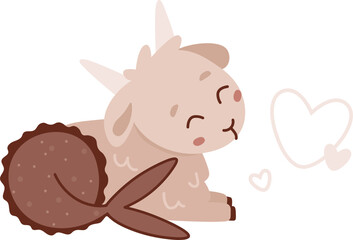 Baby zodiac sign Capricorn. Cute vector astrology character