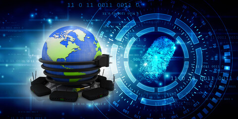 3d rendering Transmitter WiFi connected charging cable

