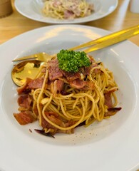 spaghetti with pesto