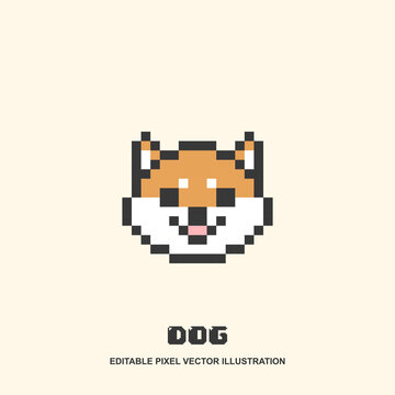 Pixel Dog Icon Design Vector