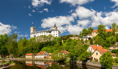 Rozmberk castle - Rosenberg castle - in South Bohemia, Rozmberk nad Vltavou, Czech Republic