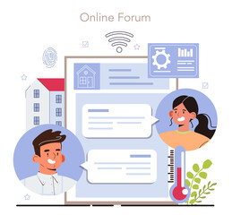 Smart home online service or platform. Idea of wireless technology