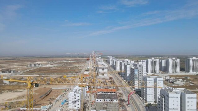 Aerial Shot Above New Neighbourhood's At Netivot City Israel