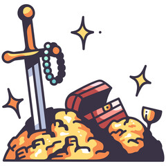 sword gold treasure icon