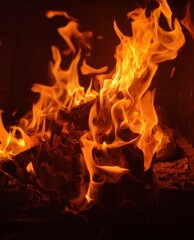 Heap on heat, red and yellow lights on thermal energy energy background during night