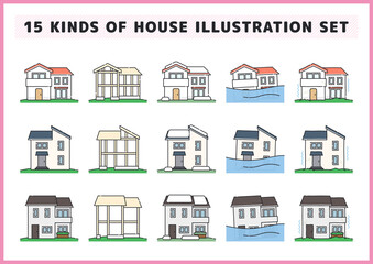 住宅、不動産関連のイラスト素材セット