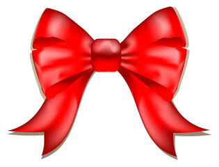 red bow isolated on white