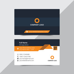 Grey and orange corporate business card design Vector illustration design