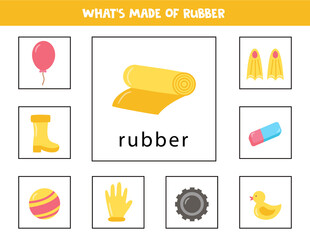 What is made of rubber. Cards for children.