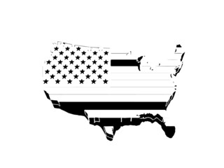 Us flag map design vector image.Usa map flag vector .Texas tx state america flag map black and white vector image.