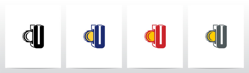 Coin Insert On Letter Logo Design U © recehan