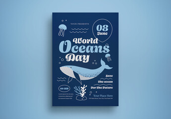 World Oceans Day Flyer Layout