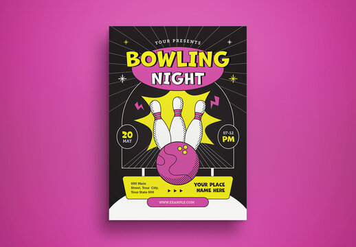 Bowling Night Flyer Layout