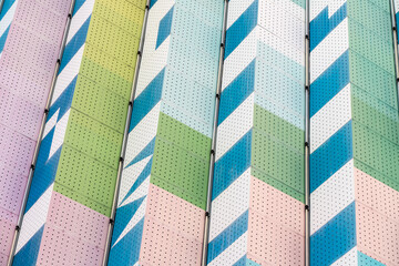 Fototapeta premium lattice wall of a building, lattice made of steel in the area