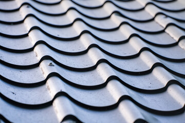 The tiled roof of an old Japanese house
