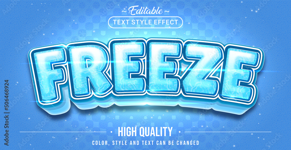 Poster Editable text style effect - Freeze text style theme.