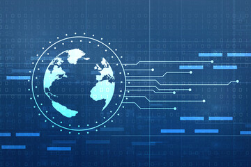 2d illustration world map abstract background