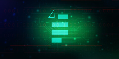 2d rendering documents concept illustration