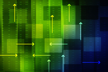 2d illustration abstract digital binary data on computer screen
