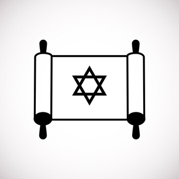 Torah scroll parchment icon. Simple illustration of torah scroll parchment vector icon for web design isolated on white background
