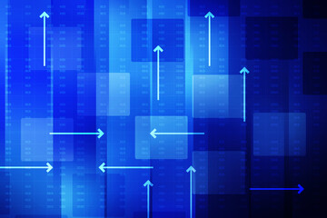 2d illustration abstract digital binary data on computer screen