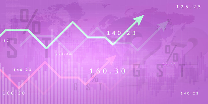 2d rendering Stock market online business concept. business Graph 