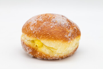 Stuffed Key Lime Filling Donut on a White Background
