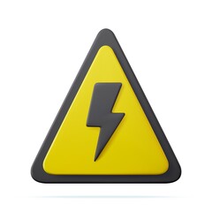 3d High voltage icon, danger
