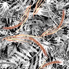 Tropical leaves.Watercolor leaves of a tree, palms, bamboo,
nettle, abstract splash. Watercolor abstract seamless background, pattern, spot, splash of paint, blot, divorce, color.Tropic pattern.grass