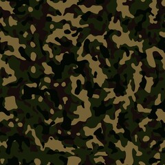 Fototapeta premium Army camo green pattern vector texture seamless background, fashion classic illustration for textile.