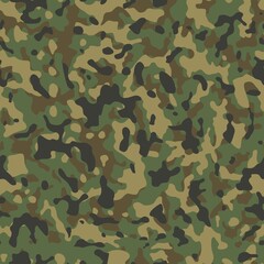 
Army camouflage vector shape pattern, seamless classic texture for textile. Ornament. Disguise