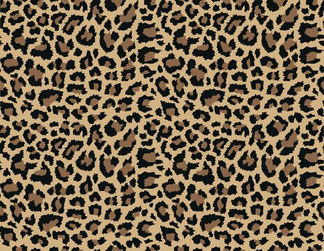 Leopard print, seamless vector pattern, jaguar texture, jungle background