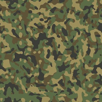 
Army camouflage vector shape pattern, seamless classic texture for textile. Ornament. Disguise