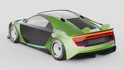 3D rendering of a brand-less generic concept car	