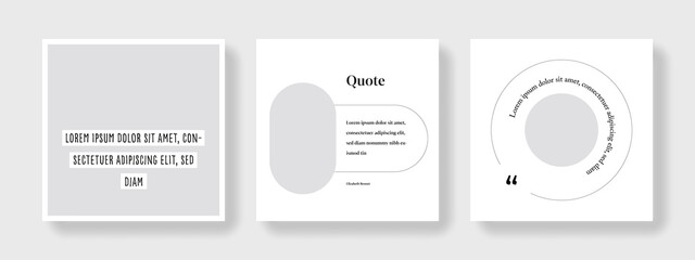 Minimal and trendy social media layouts, clean editable graphic templates for web, instagram and facebook, square design for banner advert
