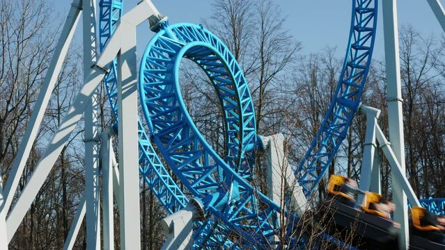 roller coaster in an amusement park