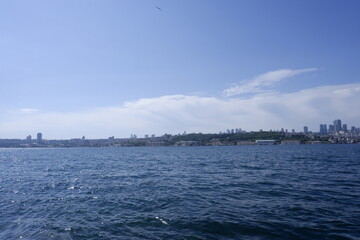 sea water city sky blue