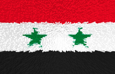 3d illustration of Syrian flag. The flag of Syria is white, red and black.