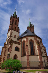 Fototapeta na wymiar View on the catholic Saint Gallus church in Ladenburg, Germany