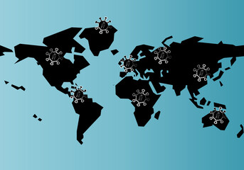 Pandemia o epidemia del virus del mono en el mundo. Contagios de la viruela del mono en el planeta Tierra. © Gabrieuskal
