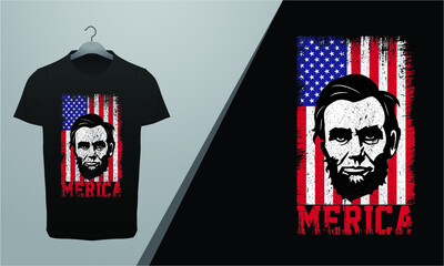 Flag and Lincoln T Shirt Design