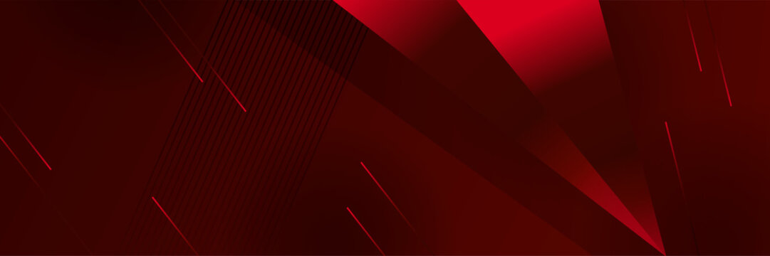 Abstract black and red tech wavy banner design