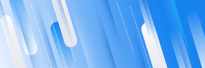 Blue banner background. Geometric blue light stripes texture background