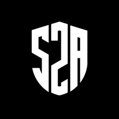SZA letter logo design. SZA modern letter logo with black background. SZA creative  letter logo. simple and modern letter logo. vector logo modern alphabet font overlap style. Initial letters SZA  