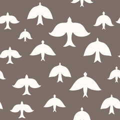 Birds seamless pattern vector illustration.