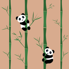 Pandas on bamboo jpeg image illustration jpg background llustration.
